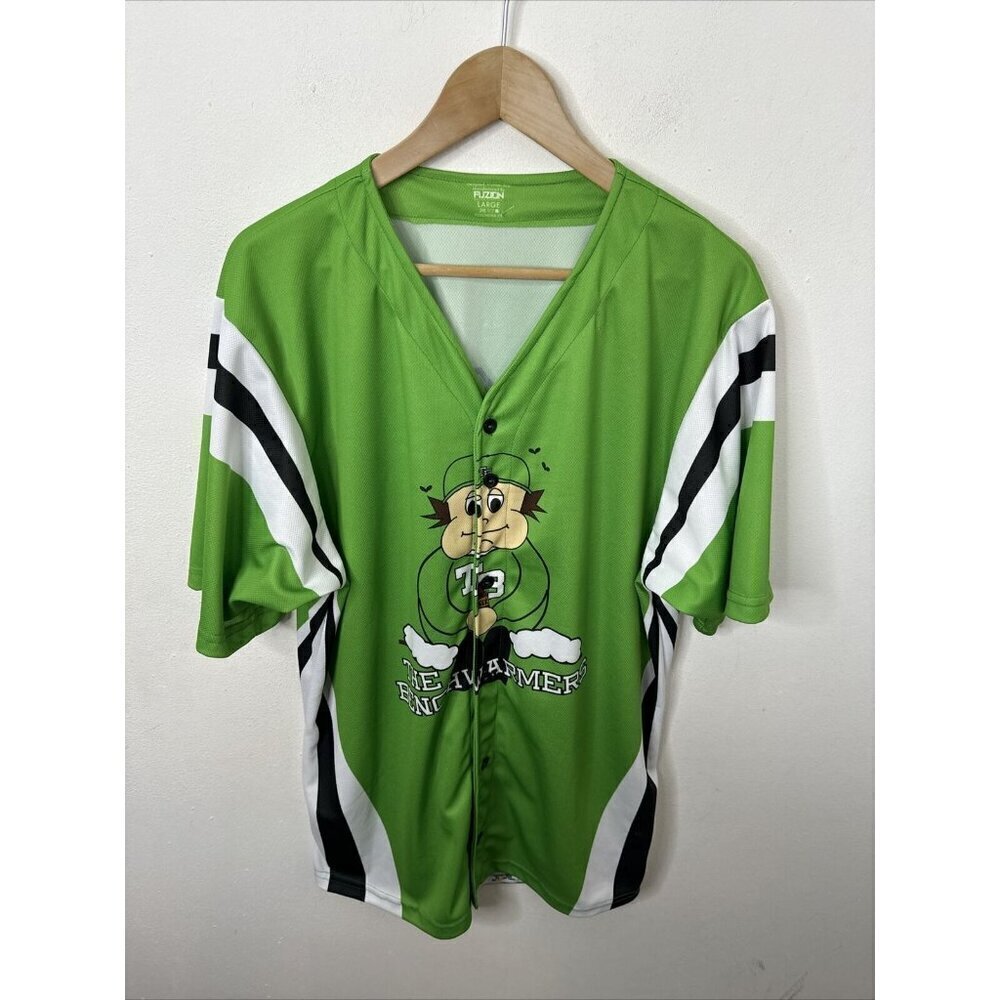 Beer League‎ Baseball Jersey Men L The Bench Warmers Green